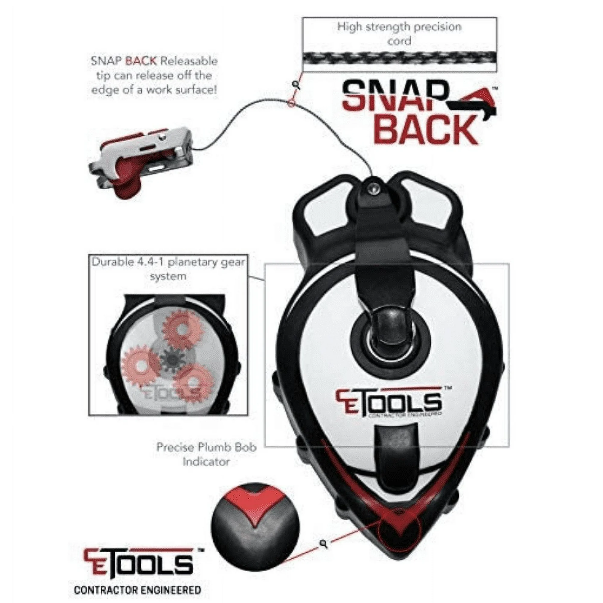 Snapback Chalk Line With Releasable Tip