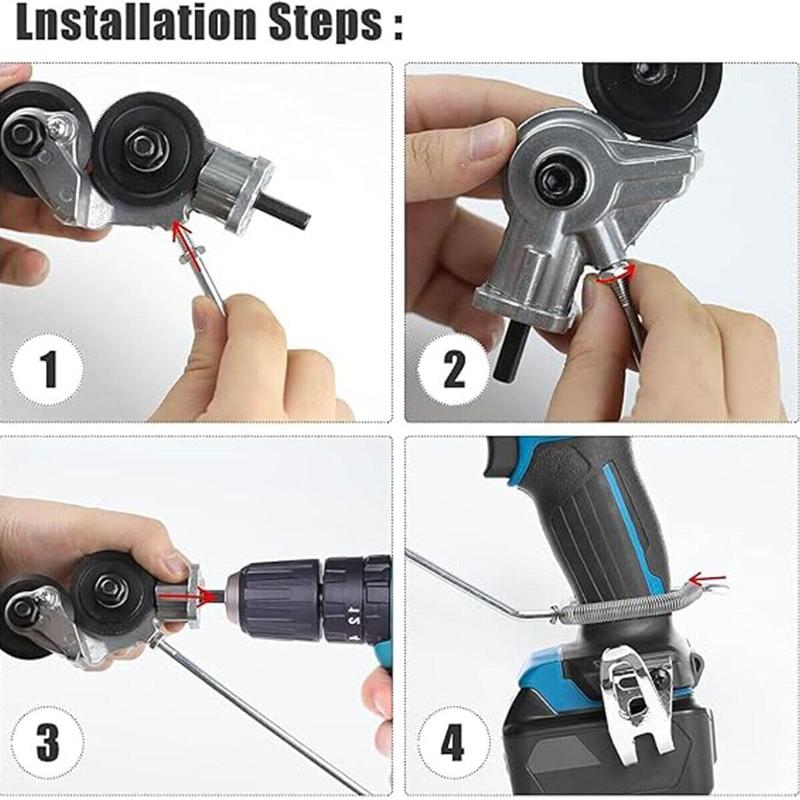 Electric Metal Cutter Drill Attachment Electric Drill Shearing Machine Electric Drill Plate Cutter Electric Drill Sheet Cutting Machine Portable Shearing Machine Drill Bit Metal Drill Attachment for Cutting Thin Iron Thin White Sheet Steel Aluminum