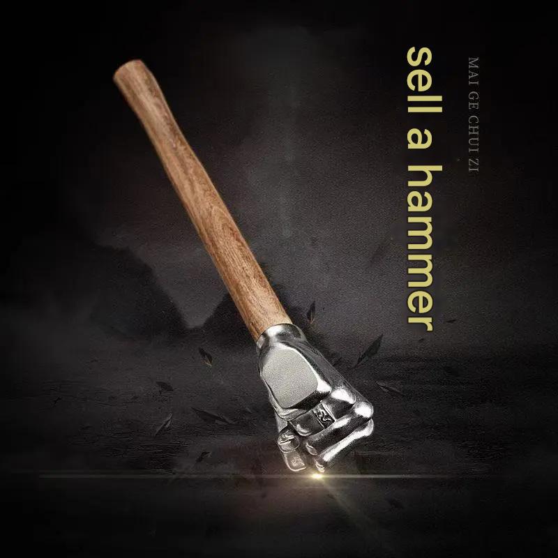 Fist Hammer Wooden Handle Fitter Hammer Home Outdoor Car Self-Defense Hammer Iron Hammer