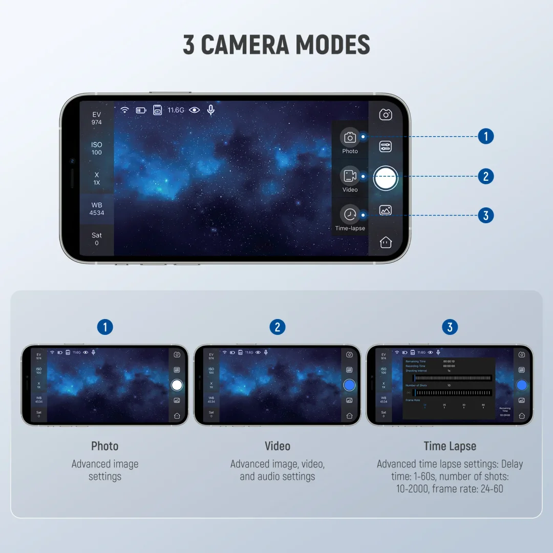 NEEWER LS-T22 1.25" Electronic Telescope Eyepiece with App Control
