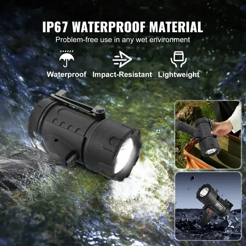 VEVOR Super Bright Rechargeable Spotlight Flashlight 200,000LM Searchlight