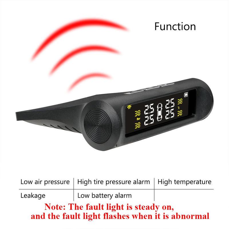 Product Introduction of Solar Power Car Tire Pressure Monitoring Tool for Fall, TPMS Tire Pressure Monitoring System, Wireless TPMS Monitor, Digital Display Tire Pressure Gauge with Replacement Valves, Car Repair Tools, Tire Inspection Tools 17