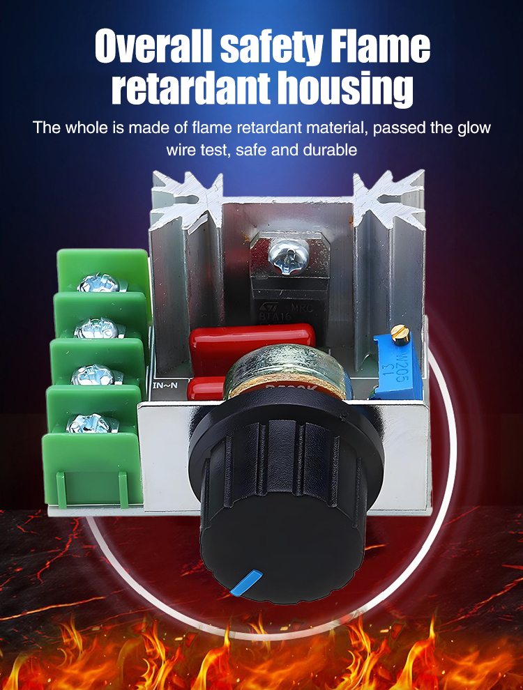 🔥【2/4/6 pieces】🧰High-performance 2000W electronic voltage regulator, 220V dimmer, speed control, temperature control.