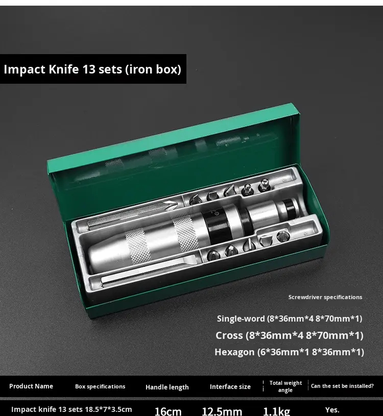 Industrial Grade Impact Screwdriver & Bits Set with Portable Storage Case