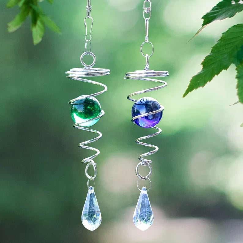 🔥Hot Sale 49% OFF🔥Rotating Spiral Tail Wind Chime Crystal Pendant