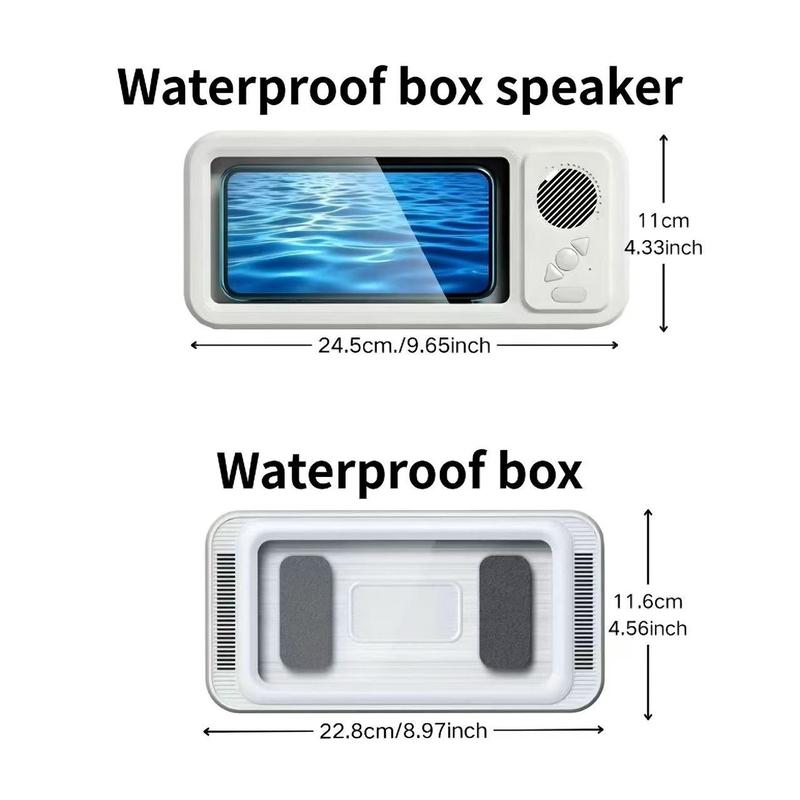 Waterproof box speaker, bathroom waterproof 360 ° rotating touch screen