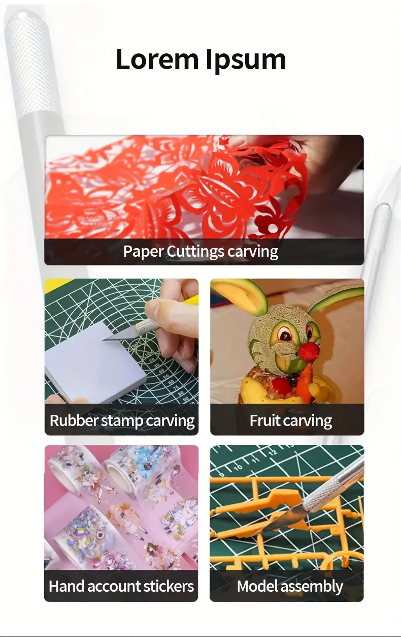 13pcs metal carving knife pen art seal cutting manual combination paper cuttings non slip gadget diy precision repair tool details 6