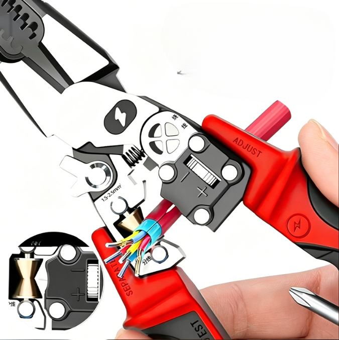 2026 Upgraded Digital Voltage Tester Pliers, 8-in-1 Wire Stripping & Crimping Tool with LCD Display, Built-in Screwdriver for Electricians & DIYers