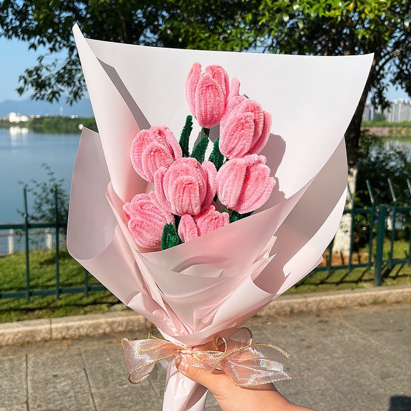 DIY raw material pipe cleaner fuzzy wire chenille stems multi color for flowers home craft cute animal birthday gift