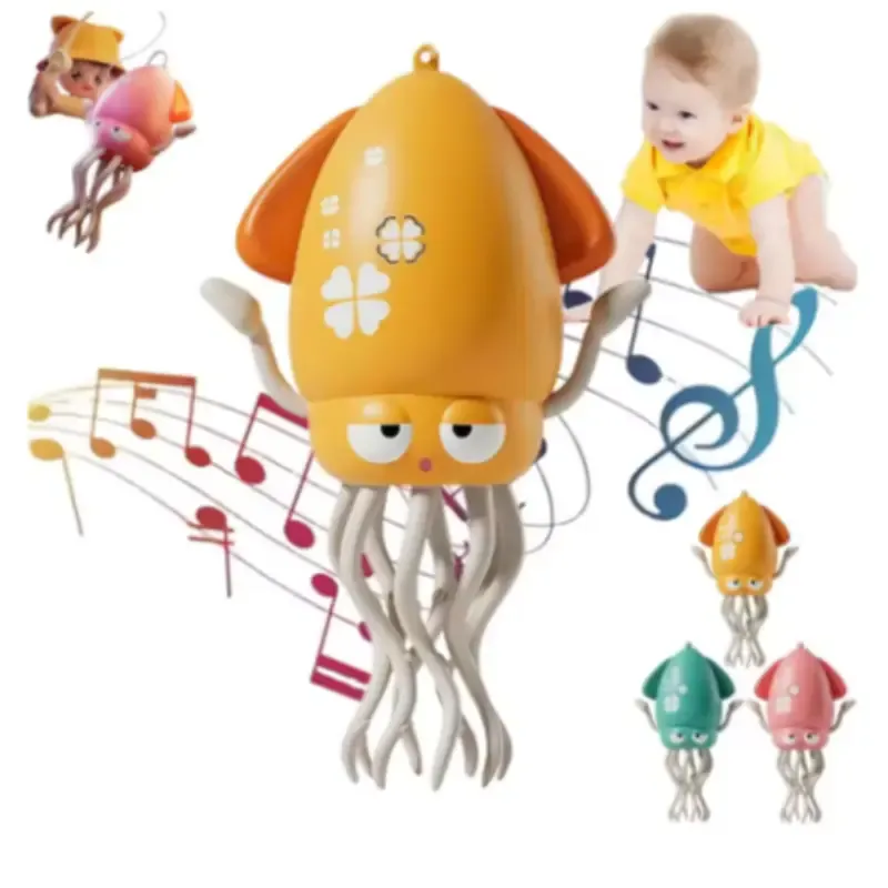 Electric Crawling Octopus Toy with LED Lights & Music, Crazy 8-Leg Action Octopus with Smart Obstacle Avoidance, Toddler Toys for Interactive Fun Gifts Sensory Newborn Cute