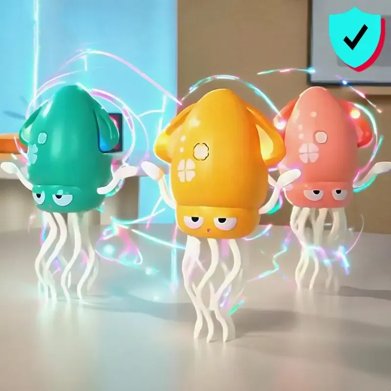 Electric Crawling Octopus Toy with LED Lights & Music, Crazy 8-Leg Action Octopus with Smart Obstacle Avoidance, Toddler Toys for Interactive Fun Gifts Sensory Newborn Cute