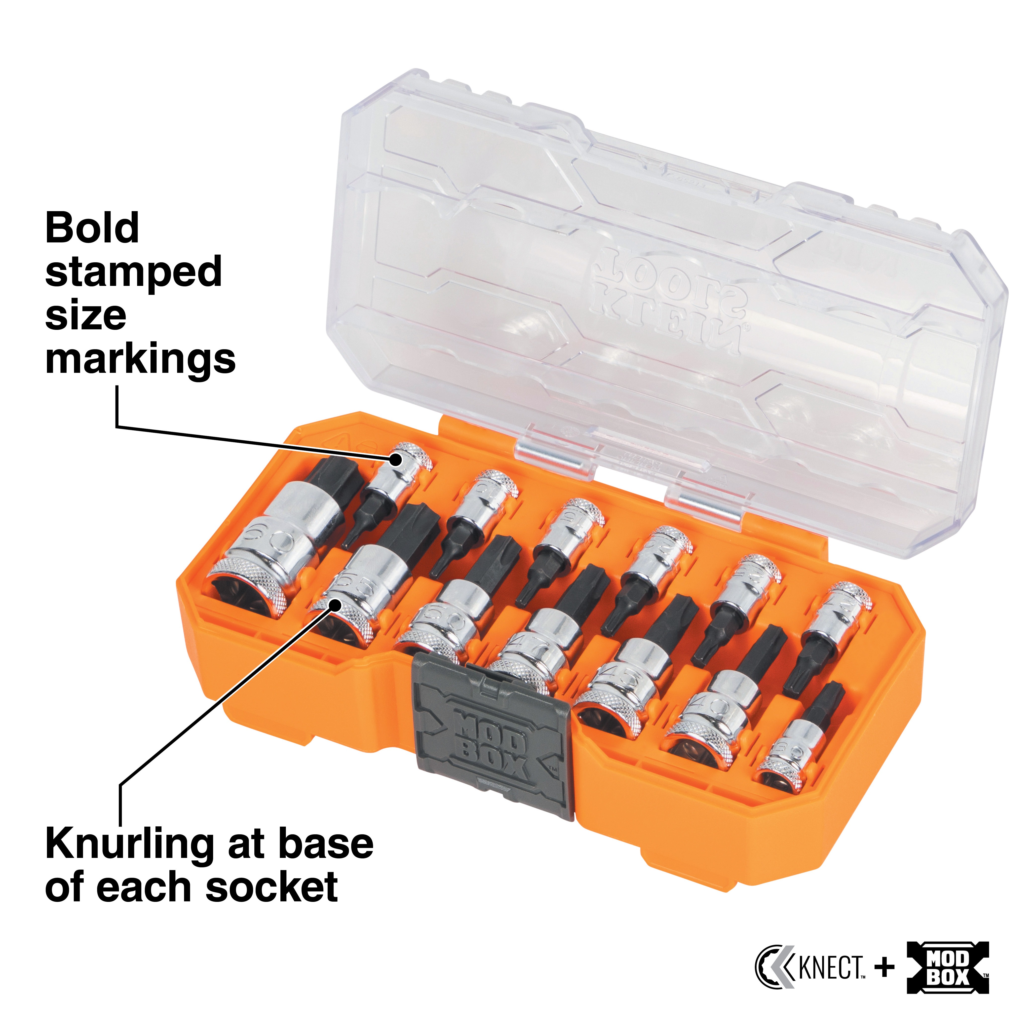  Knurled Hex Bit Socket Set, SAE, 13-Piece