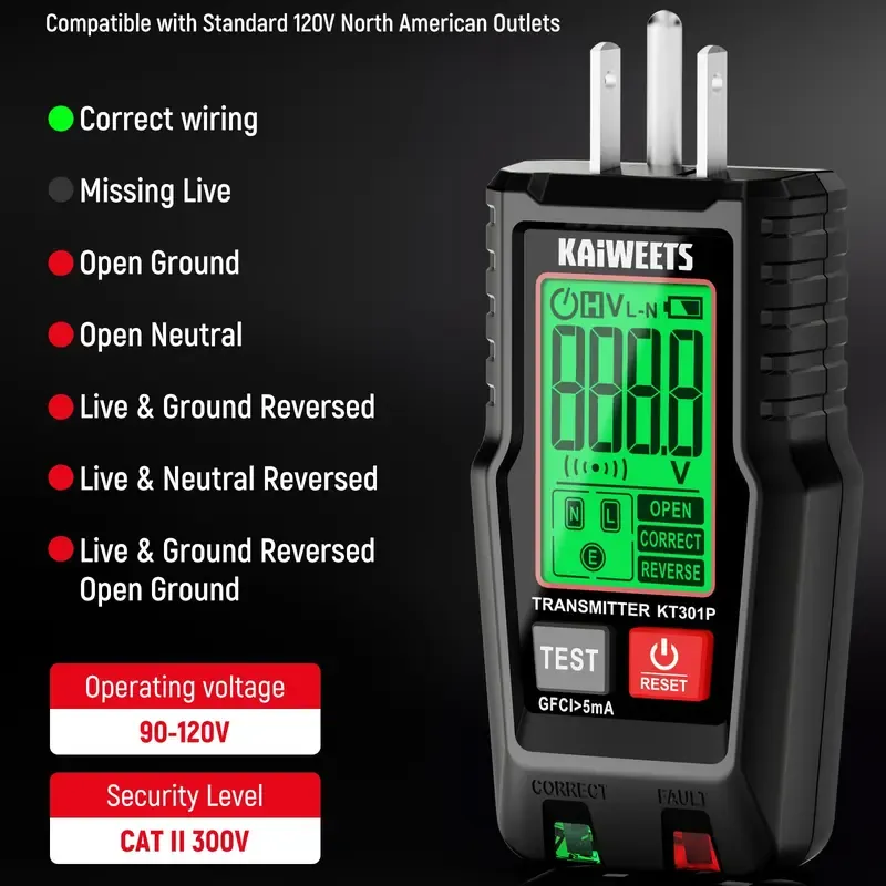 AC Circuit Breaker Finder Tool with Alarm LCD Display