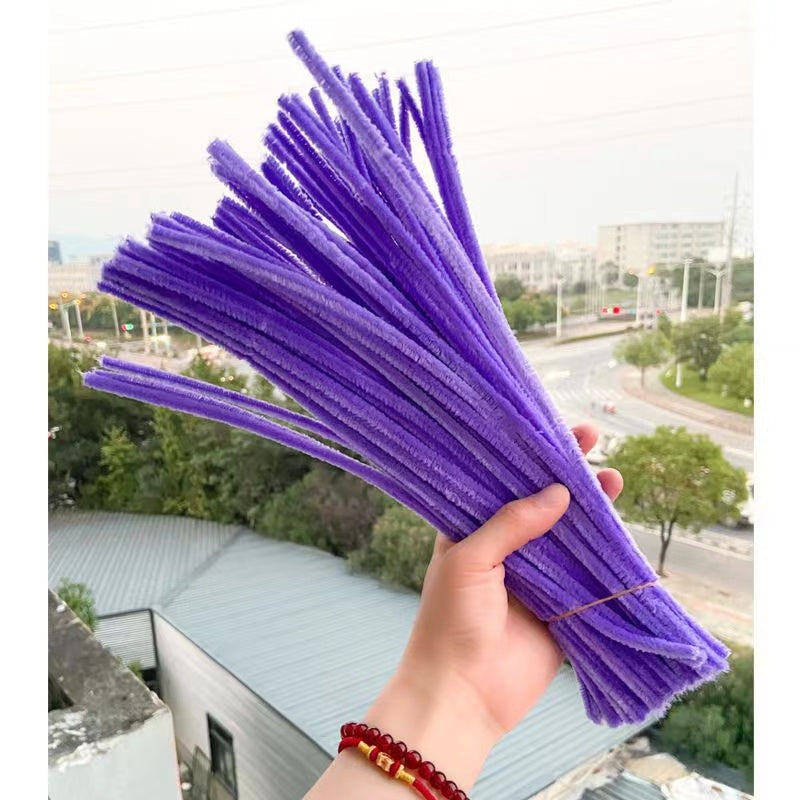 DIY raw material pipe cleaner fuzzy wire chenille stems multi color for flowers home craft cute animal birthday gift