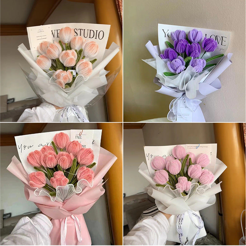 DIY raw material pipe cleaner fuzzy wire chenille stems multi color for flowers home craft cute animal birthday gift