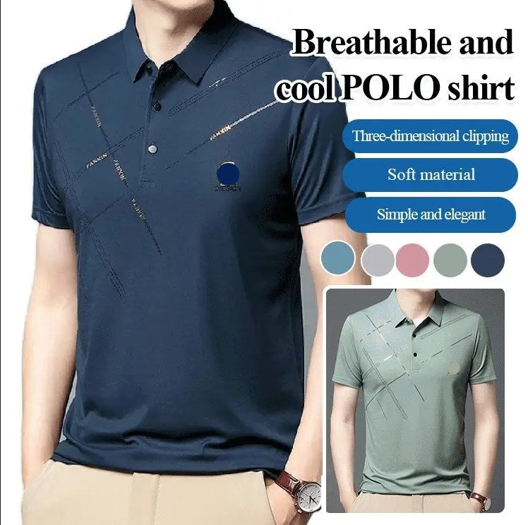 Мъжка риза, изработена от еластична ледена коприна