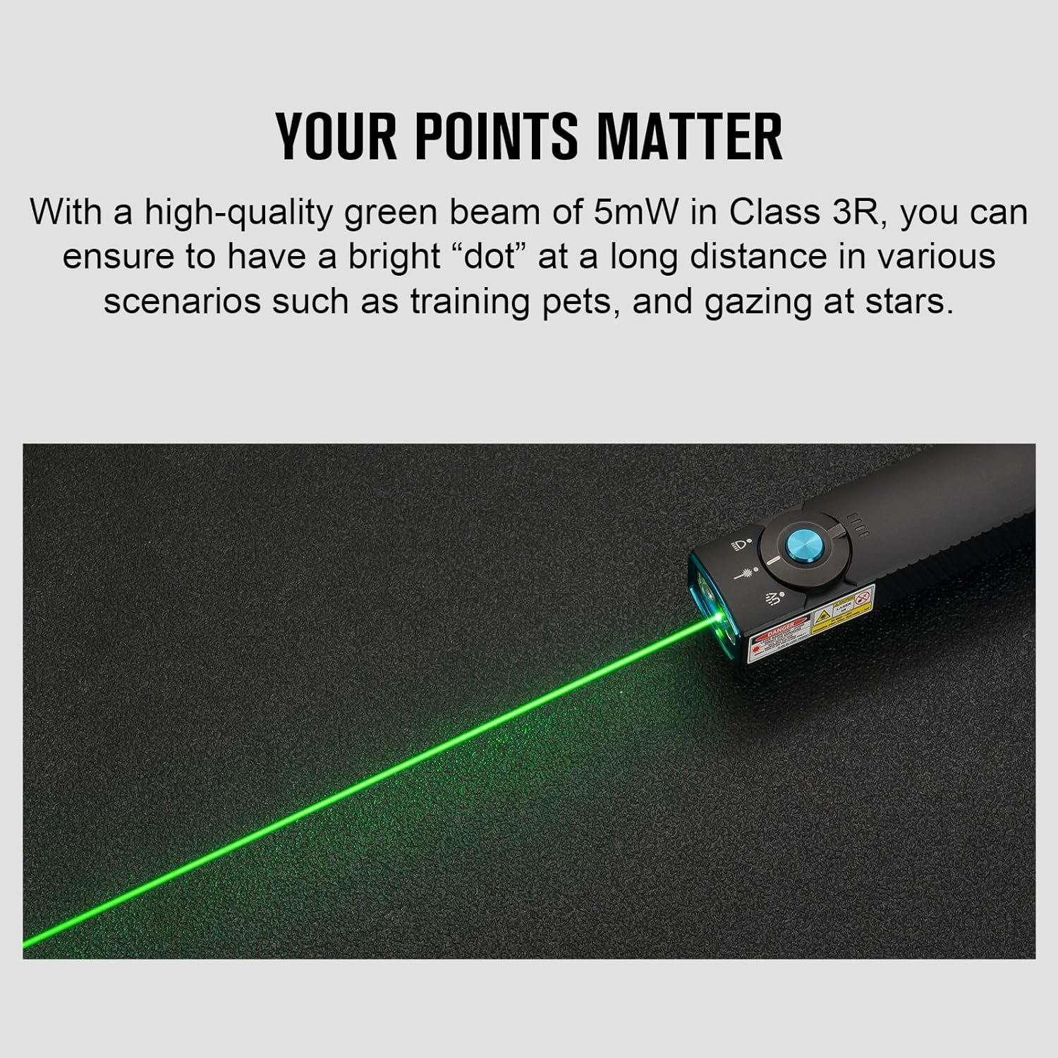 Magnetic Flashlight with LED and Laser