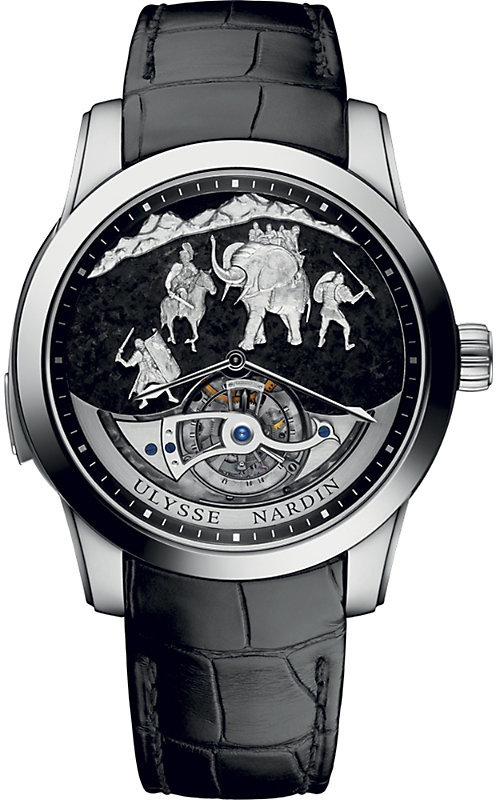 Platinum leather watch