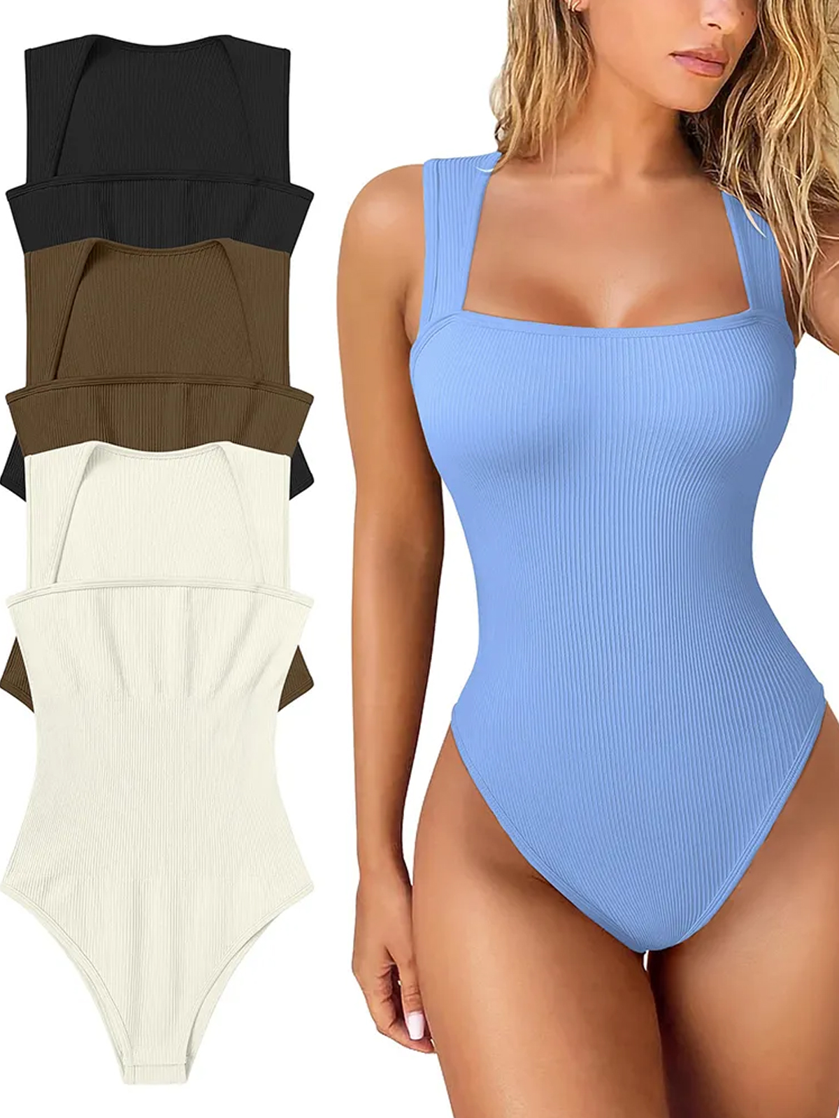 Ribbed Sleeveless Bodysuit