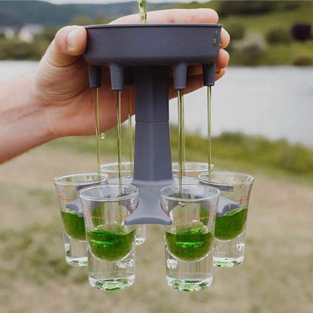 🔥HOT SELLER🔥6 Shot Glass Dispenser and Holder/Carrier Caddy Liquor Dispenser Party Gifts Drinking Games Shot Glasses Get The Party Started Faster!