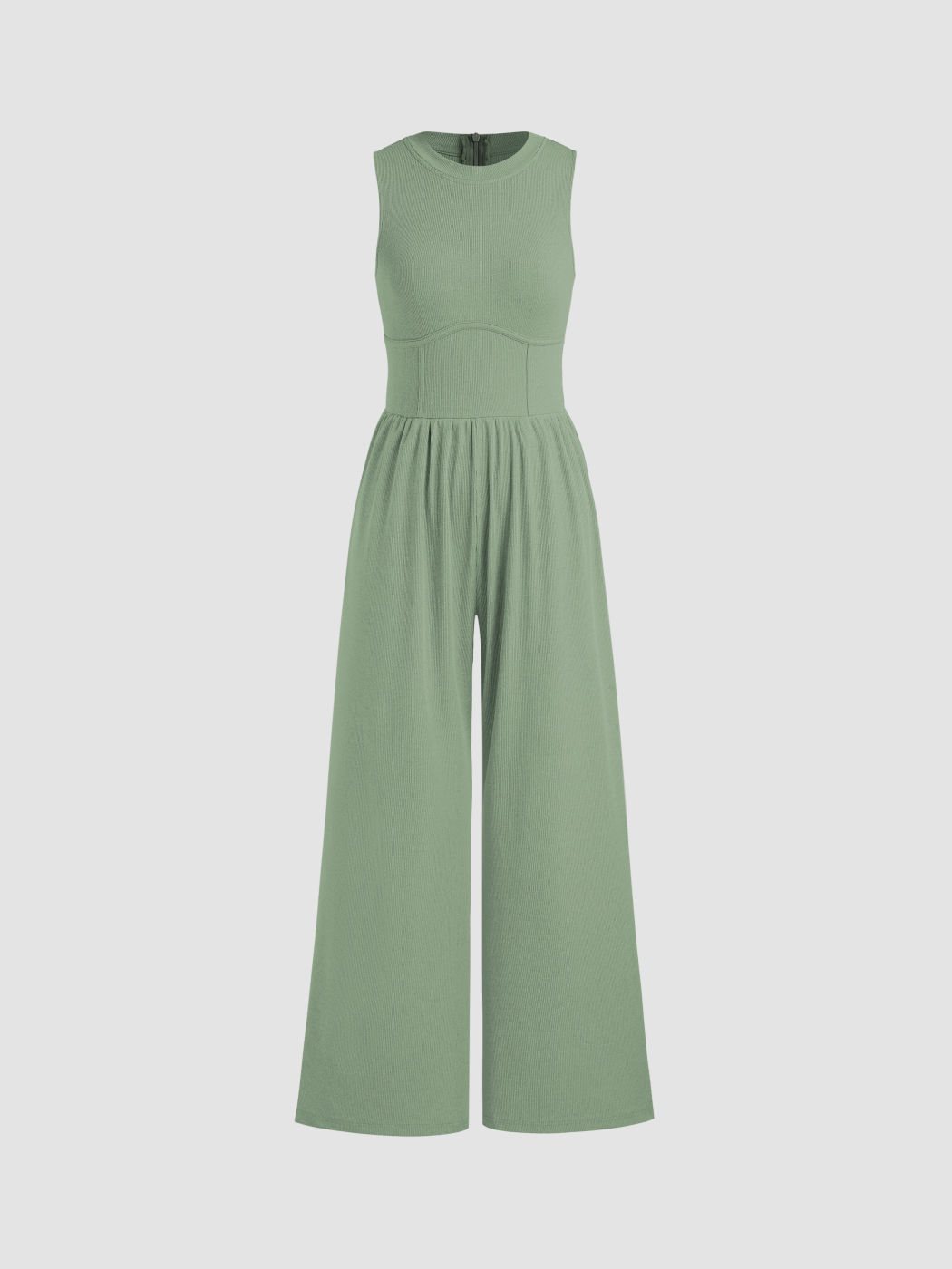 2024 NEW Solid Sleeveless Wide Leg Jumpsuit