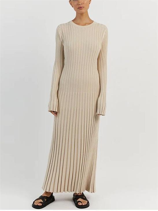 2023 Fall New Sleeved Knit Midi Dress (Buy 2 Free Shipping)