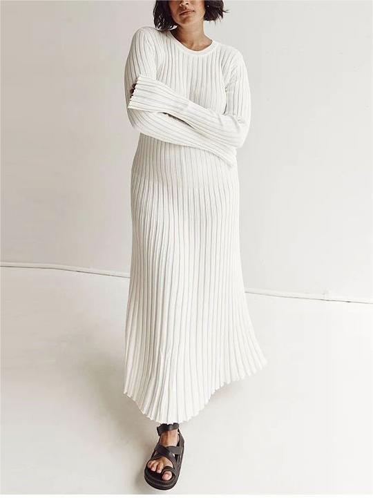 2023 Fall New Sleeved Knit Midi Dress (Buy 2 Free Shipping)