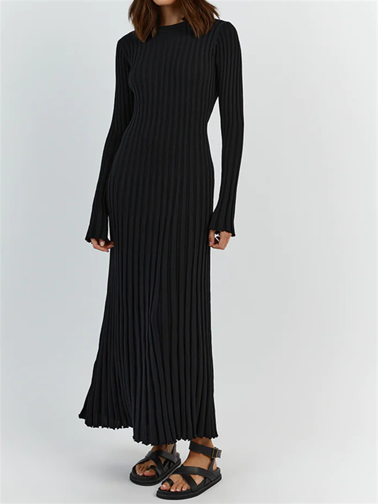2023 Fall New Sleeved Knit Midi Dress (Buy 2 Free Shipping)