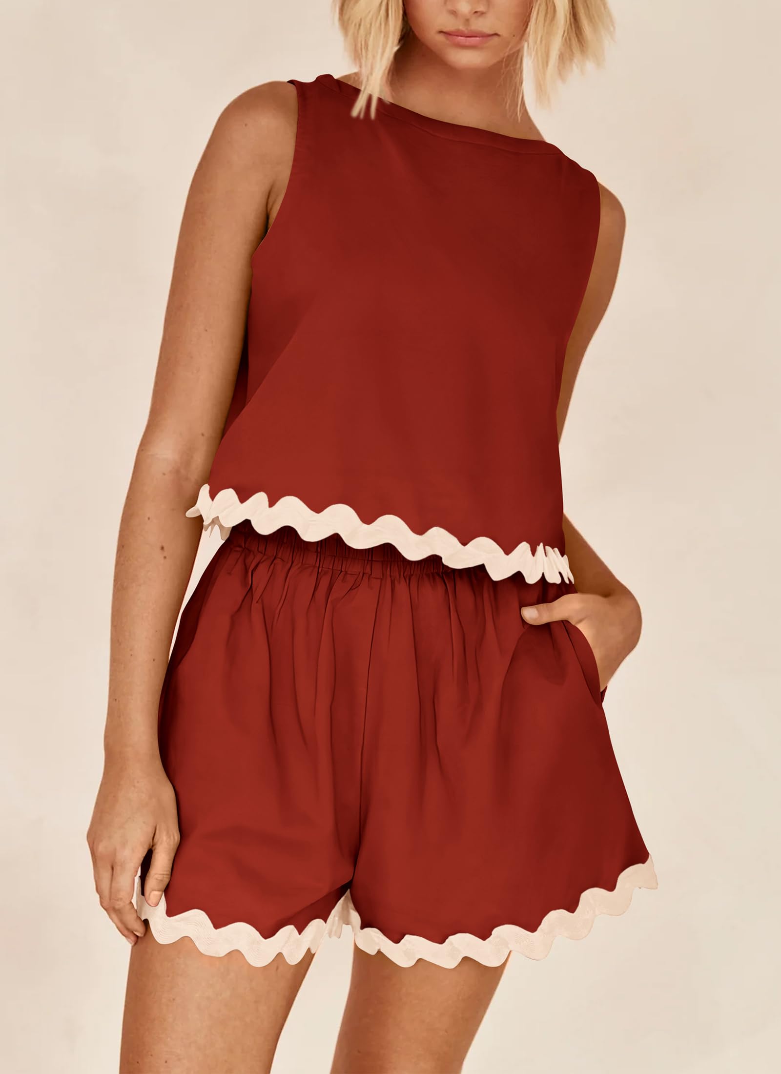 Women's Casual Vest High Waisted Shorts Set (Buy 2 Free Shipping)