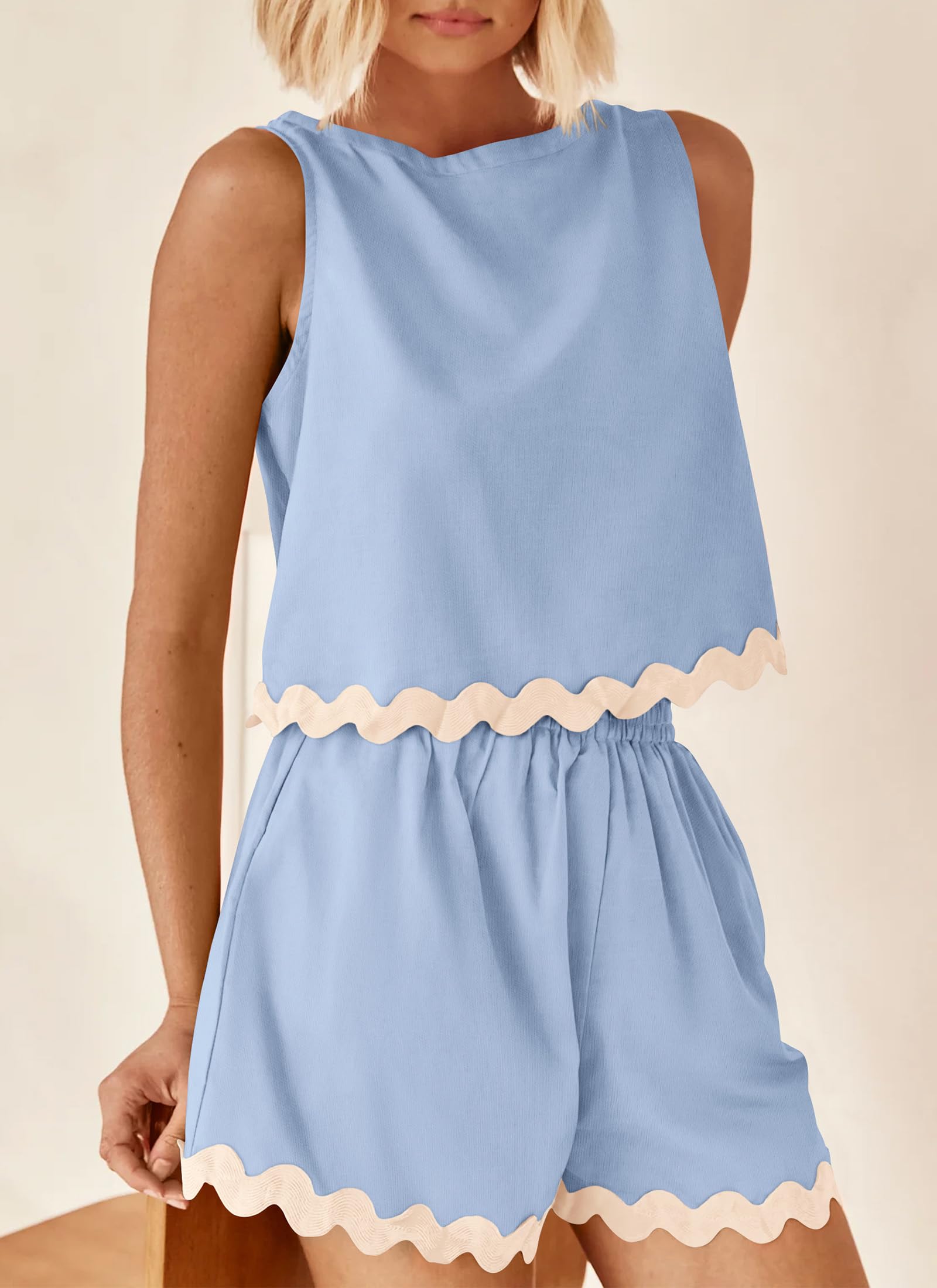 Women's Casual Vest High Waisted Shorts Set (Buy 2 Free Shipping)