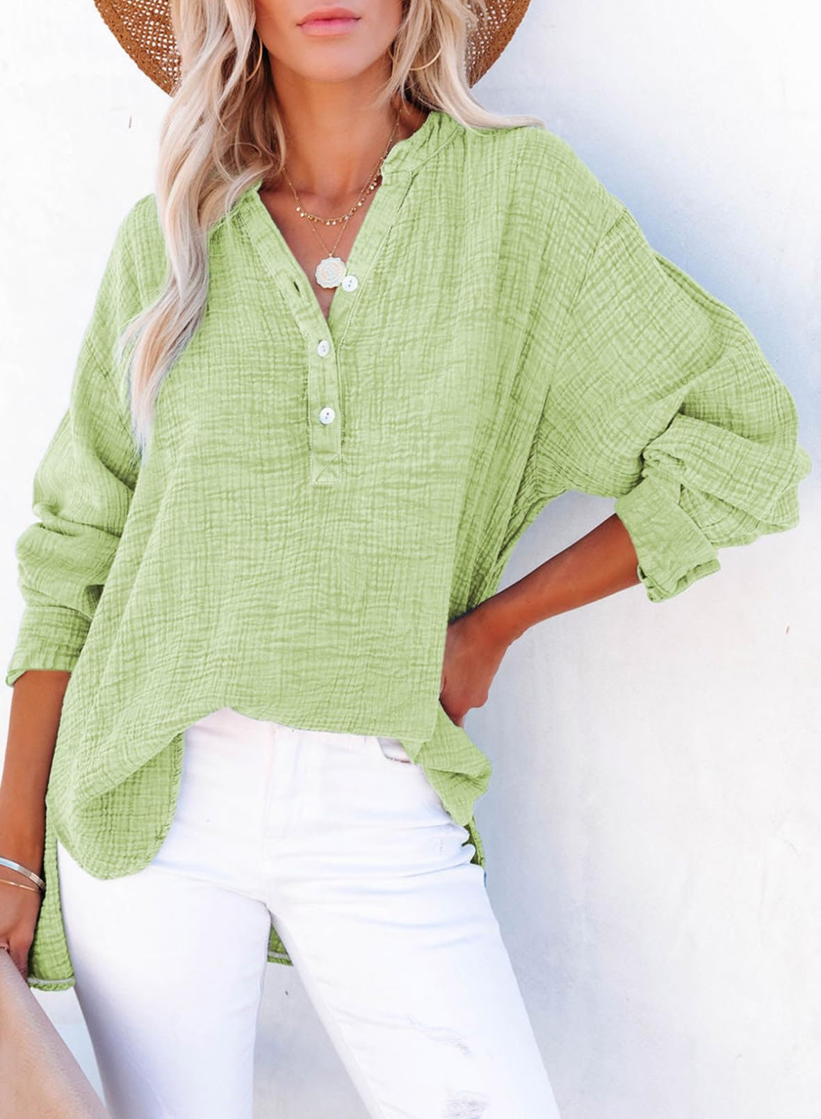 Women's Basic V-Neck Pullover Shirt T-Shirt