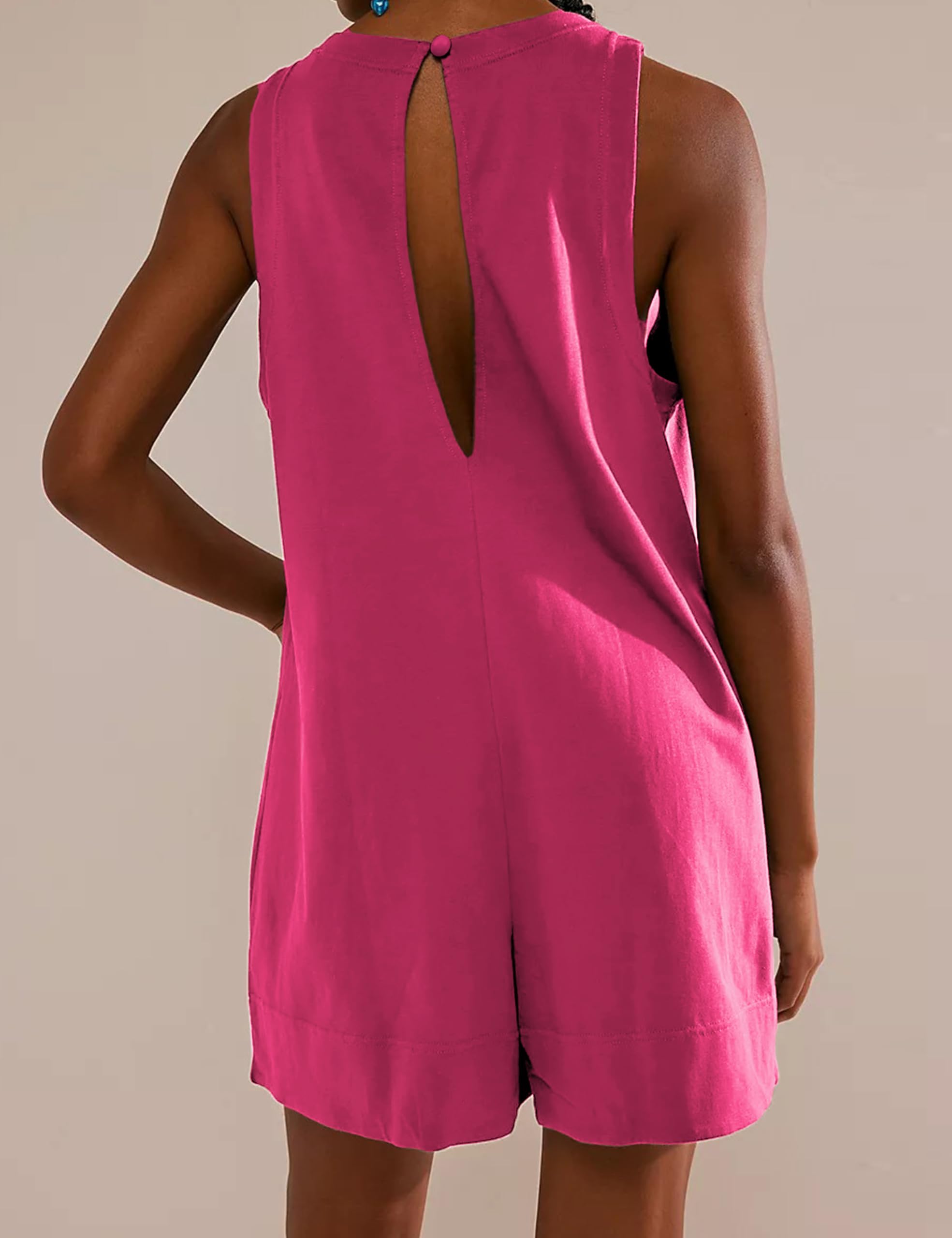 Women's Casual Stretch Sleeveless Shorts Bodysuit with Pockets (Buy 2 Free Shipping)