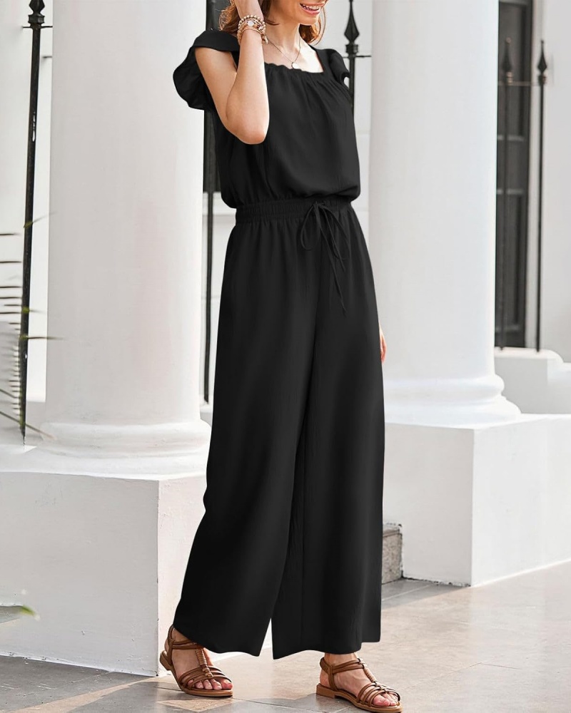 ✨Women's Linen Ruffle Sleeve Solid Color Jumpsuit (Buy 2 Free Shipping)