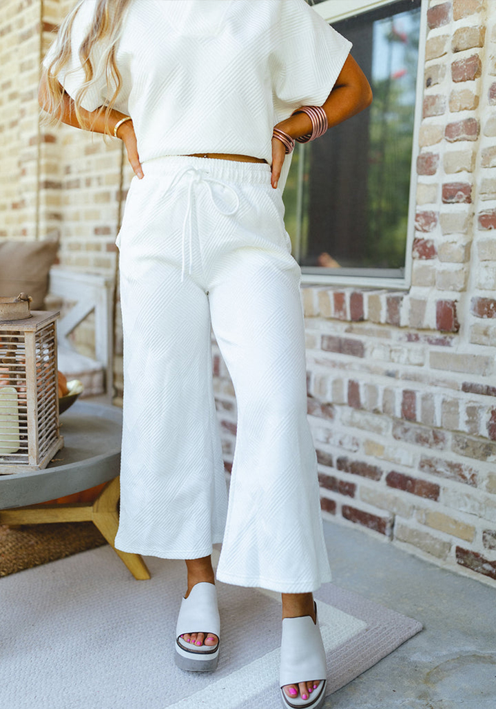 Women's Textured V NeckTop and Pants Casual Set (Buy 2 Free Shipping)