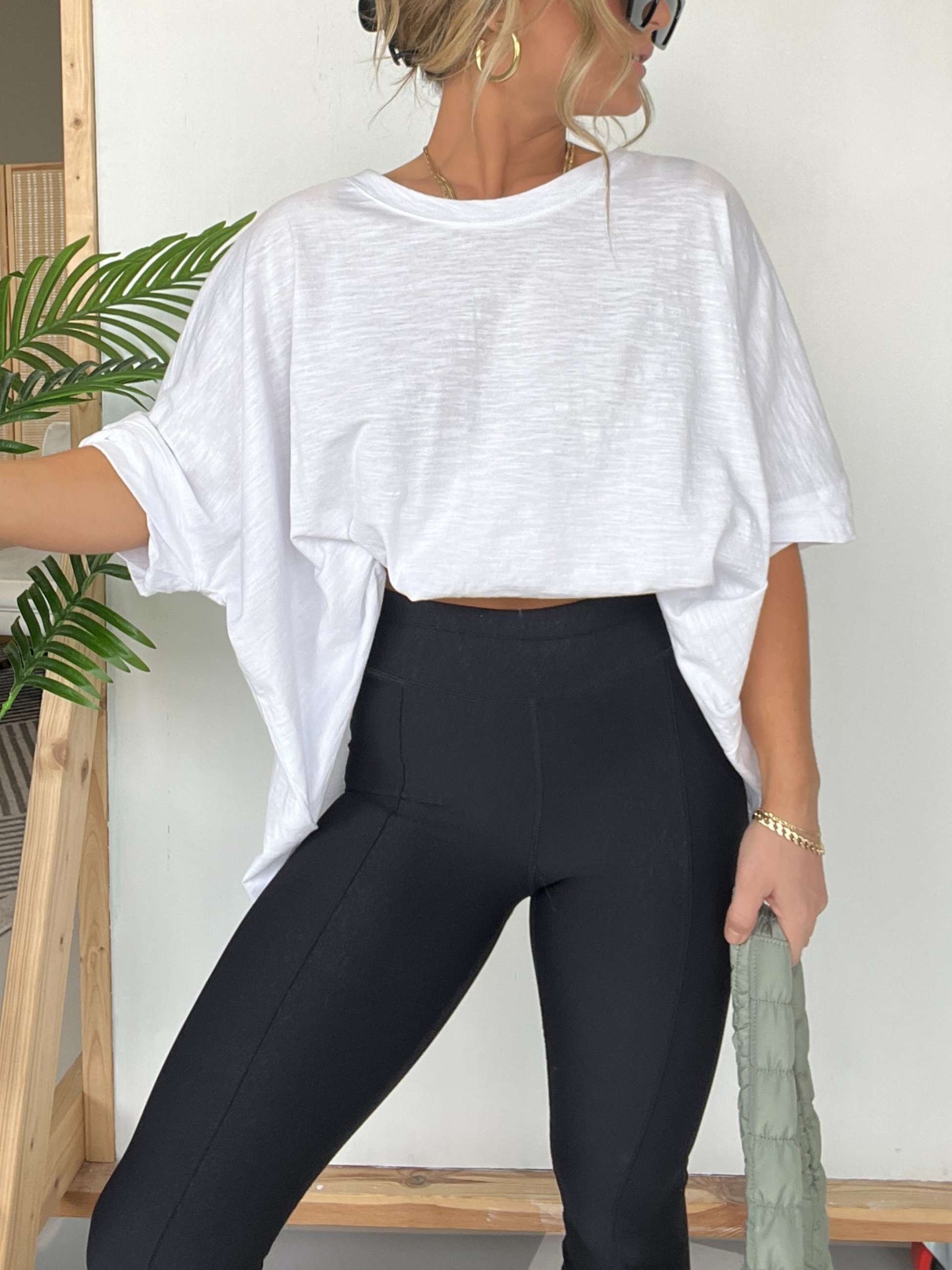 Round Neckline Oversized Midi Length Boxy Tee (Buy 2 Free Shipping)