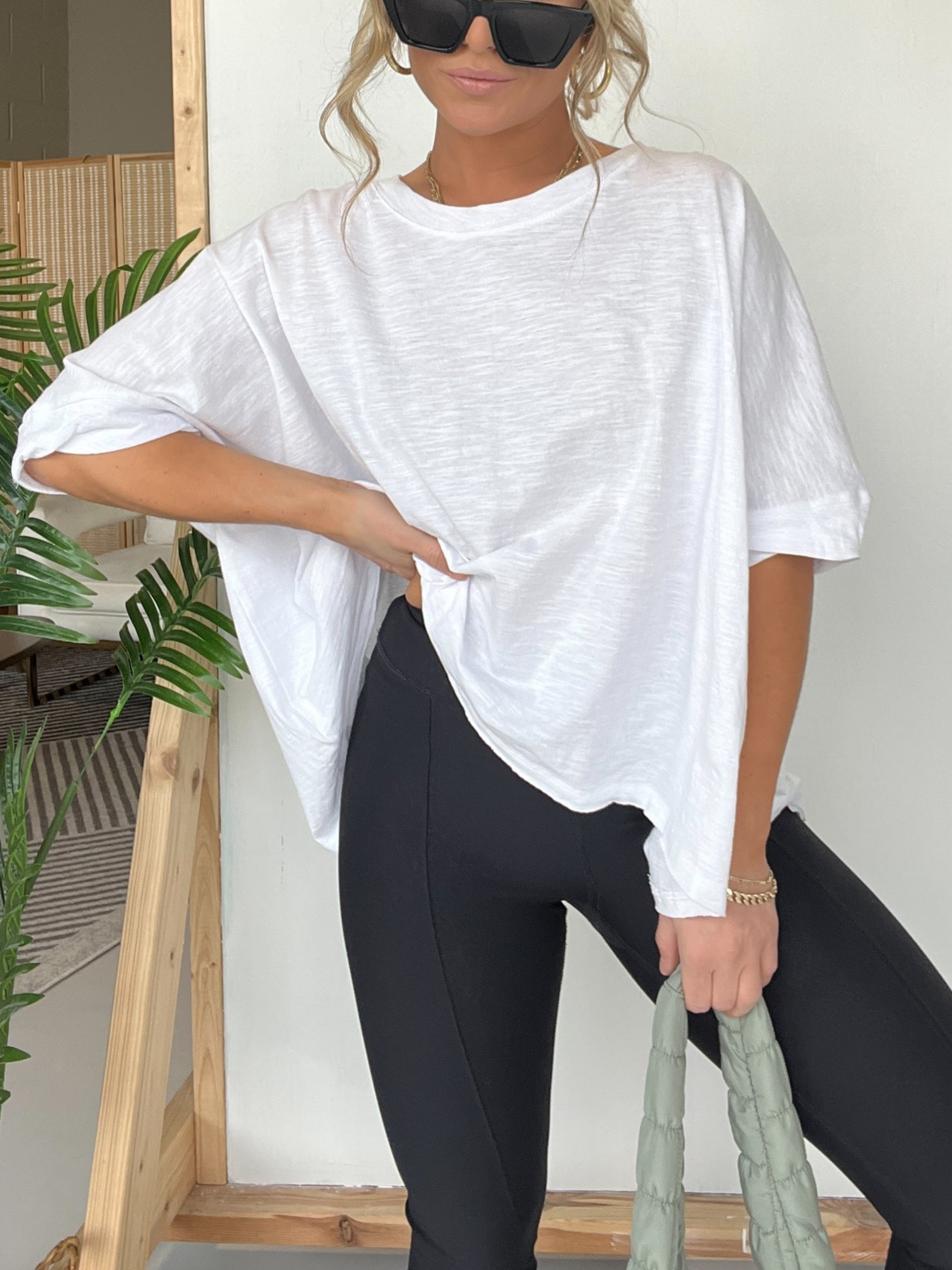 Round Neckline Oversized Midi Length Boxy Tee (Buy 2 Free Shipping)