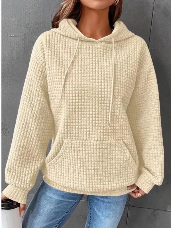Women's Casual Waffle Hoodie Sweatshirt (Buy 2 Free Shipping)-Pink Laura