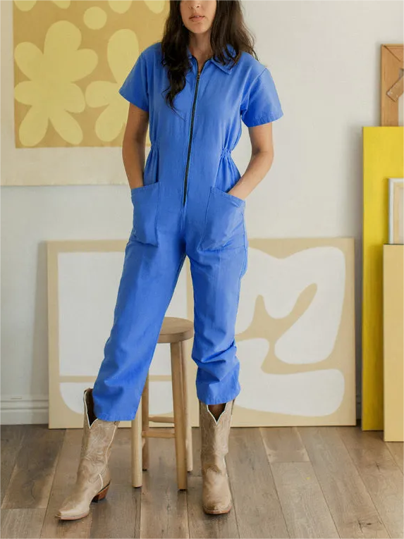 Cropped Utility Jumpsuit (Buy 2 Free Shipping)