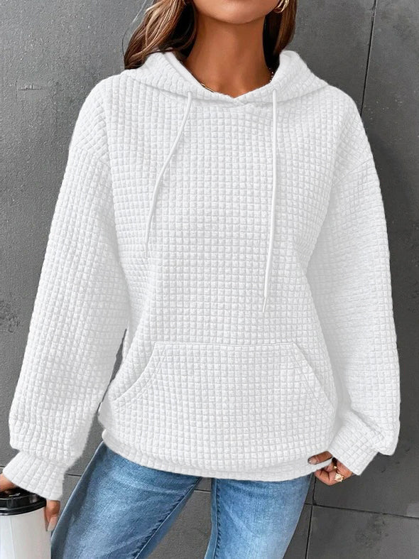Women's Casual Waffle Hoodie Sweatshirt (Buy 2 Free Shipping)-Pink Laura