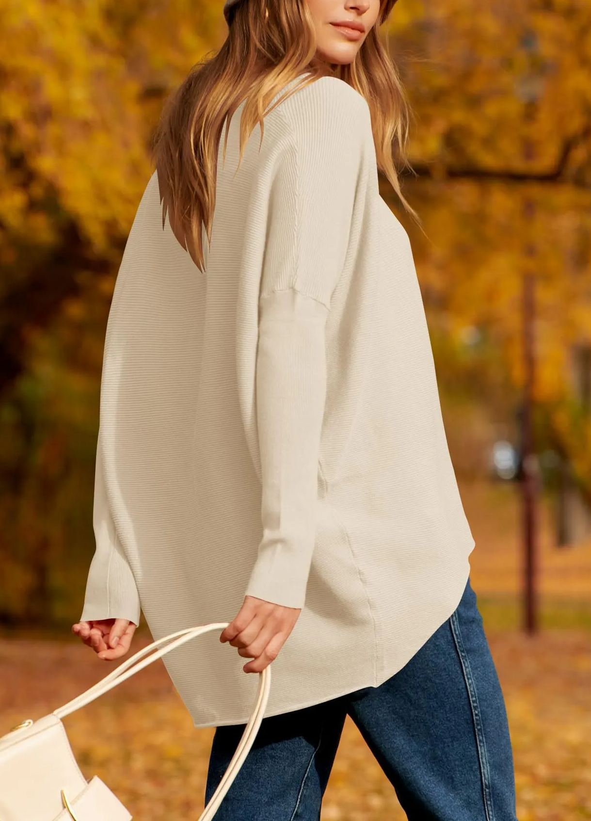 Casual Dolman Sleeve Knitted Pullover Sweater (Buy 2 Free Shipping)