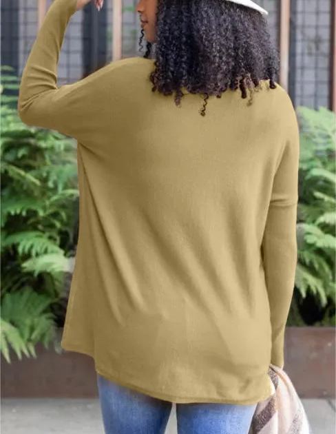 Long Sleeve Thumbhole Sweater Pocket Tunic (Buy 2 Free Shipping)