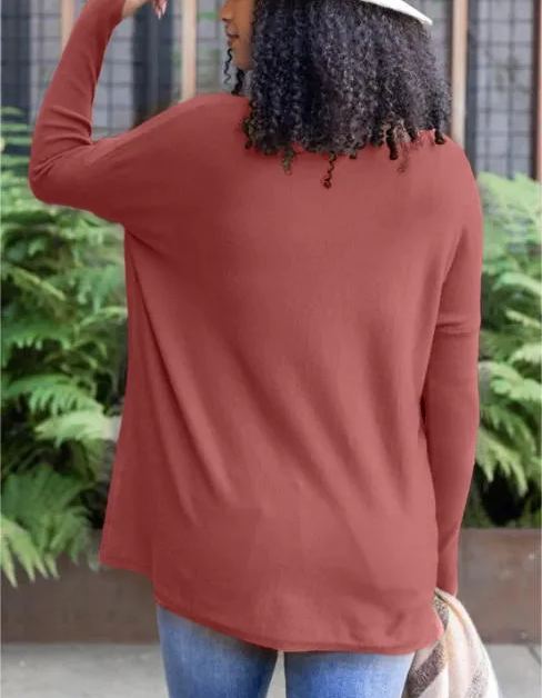Long Sleeve Thumbhole Sweater Pocket Tunic (Buy 2 Free Shipping)