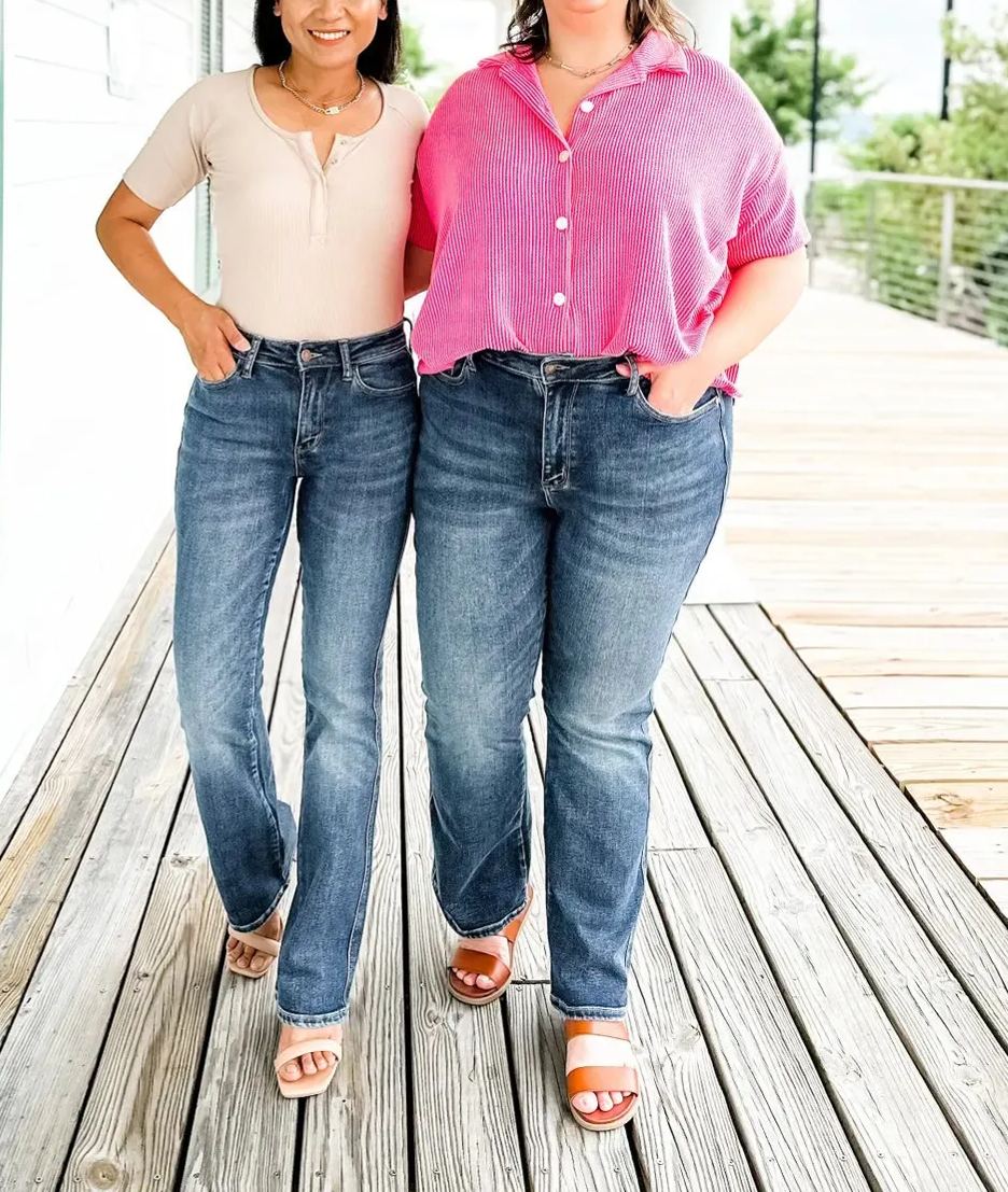 🔥LAST DAY 50% OFF🥳 Tummy Control Bootcut Jeans