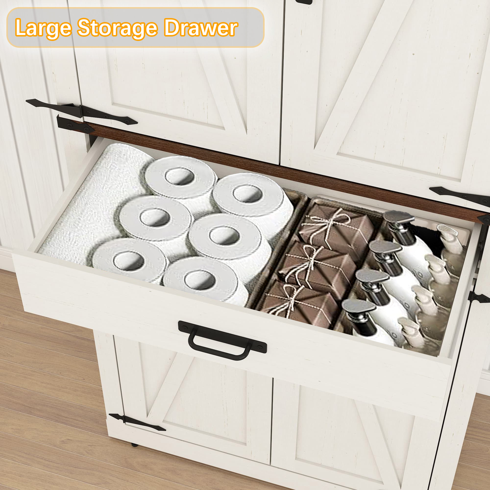 72.4'' Tall Bathroom Storage Cabinet with Drawer & 4 Storage Shelves