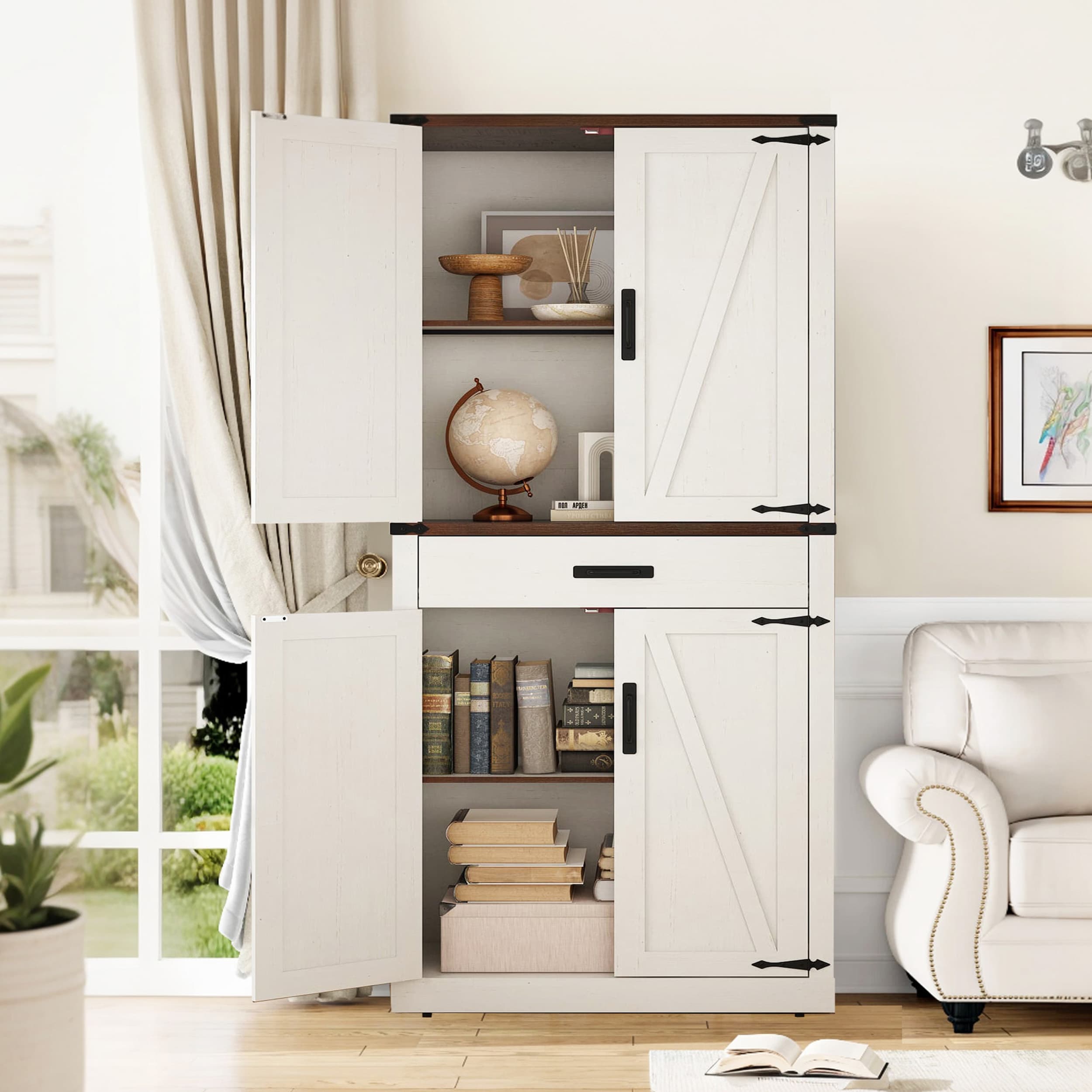 72.4'' Tall Bathroom Storage Cabinet with Drawer & 4 Storage Shelves