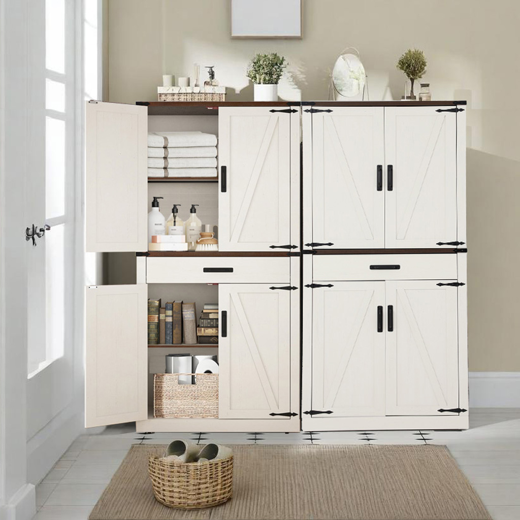 72.4'' Tall Bathroom Storage Cabinet with Drawer & 4 Storage Shelves
