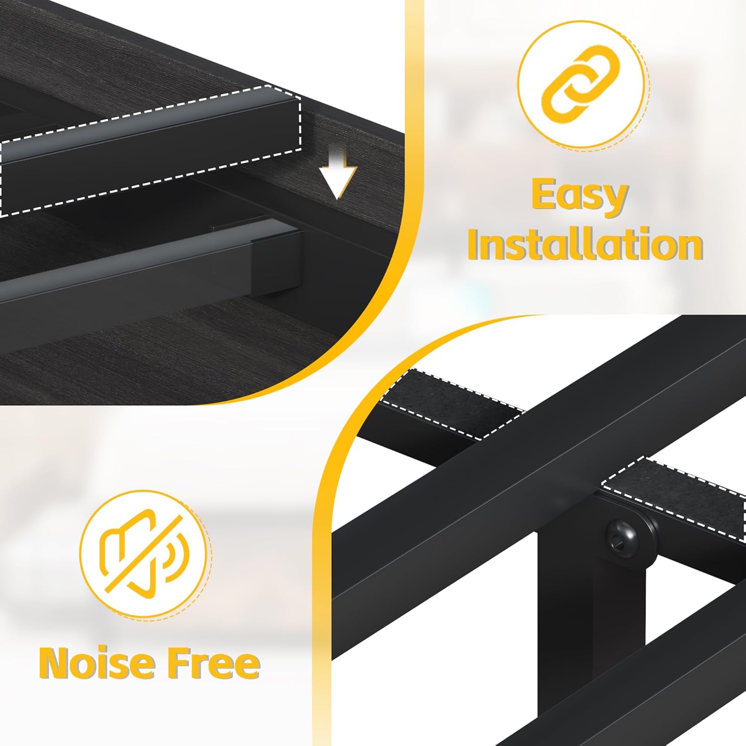 LED Bed Frame with High Storage Headboard & 4 Drawer & 6 Side Bookcase, Metal Upholstered Platform Bed with Power Outlets Leather Restback