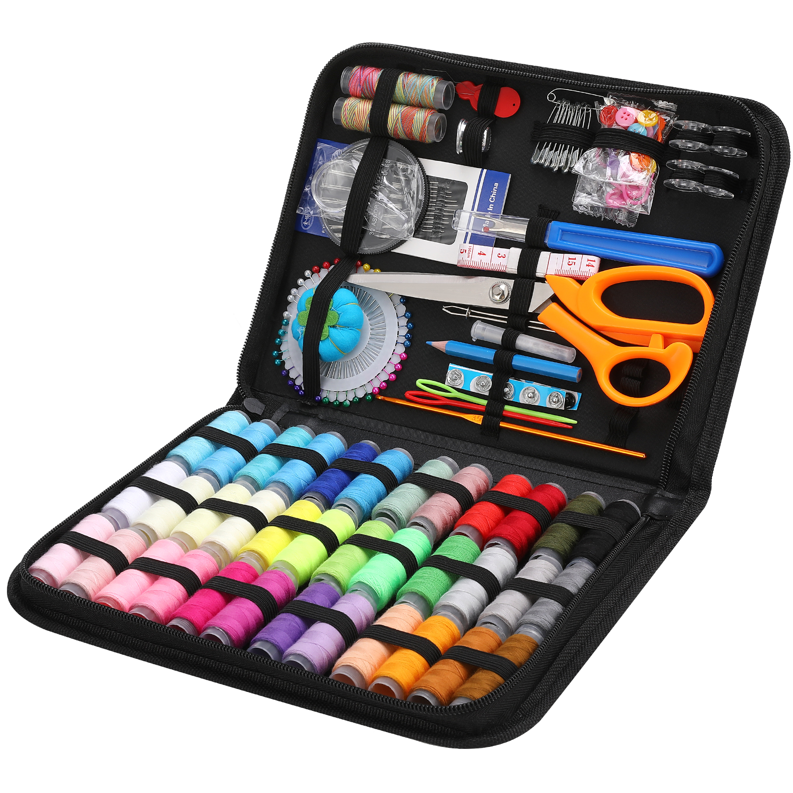 Armscye 213 Pcs Sewing Kit for Adults, Needle and Thread Kit for Sewing, Professional Sewing Supplies Accessories with Tailor Scissors, 43XL Thread, 30 Needles, Thread Snips and More for Travel Home
