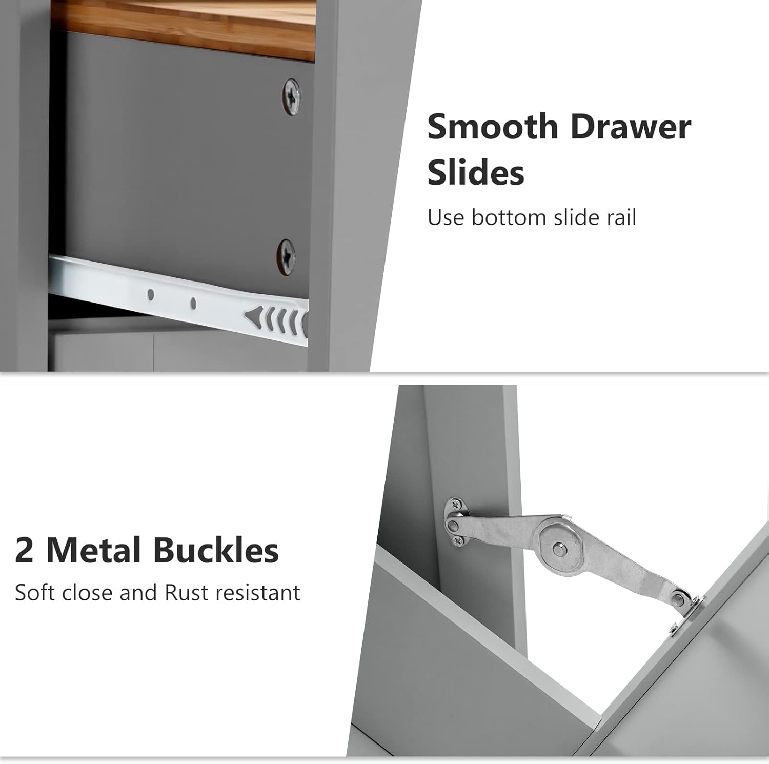 Hlivelood Double Trash Cabinet Tilt Out 20 Gallon, Pet Proof Kitchen Trash Cabinet Laundry Hamper with Cutting Board, Wood Garbage Recycling Station Hideaway Trash Holder Drawers