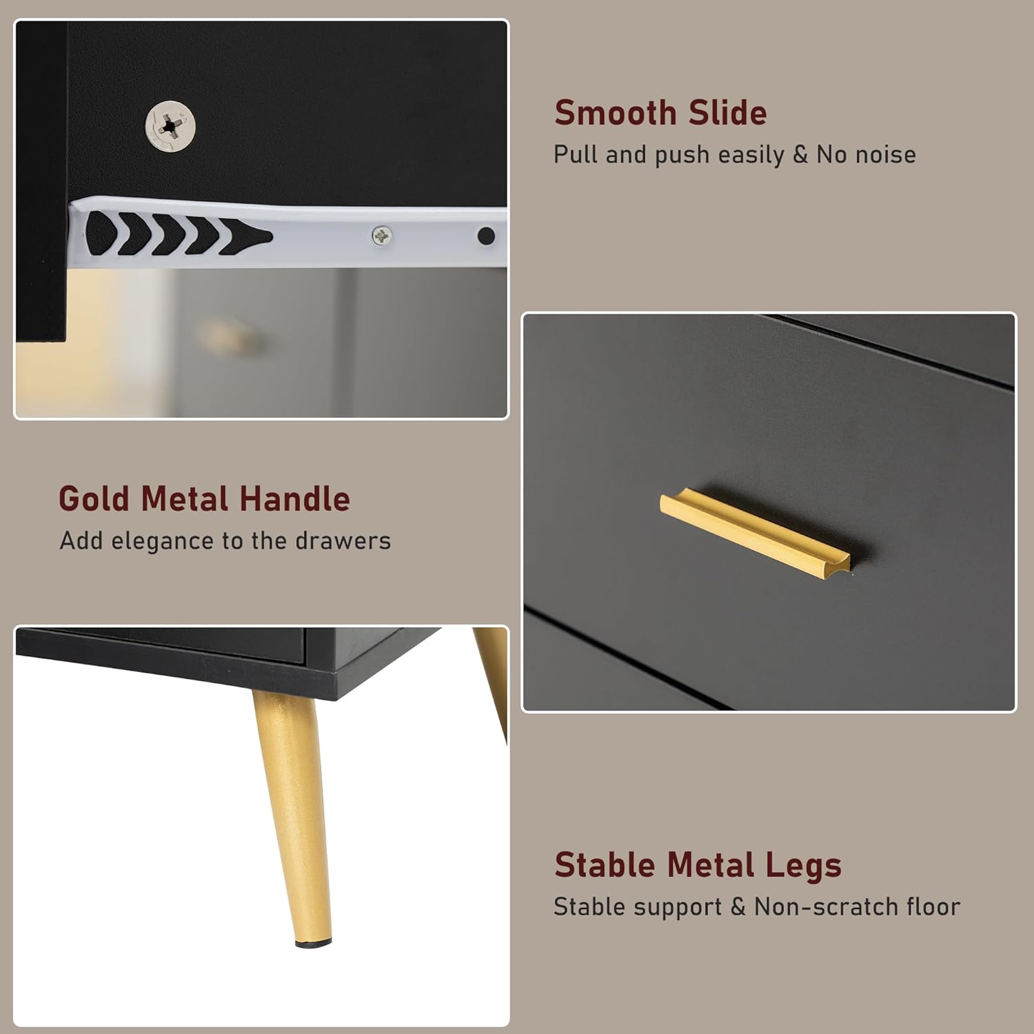 7 Drawer Dresser For Bedroom, 55-inch Marble and Gold Dresser Chest of Drawers Wood Bedroom Organizer